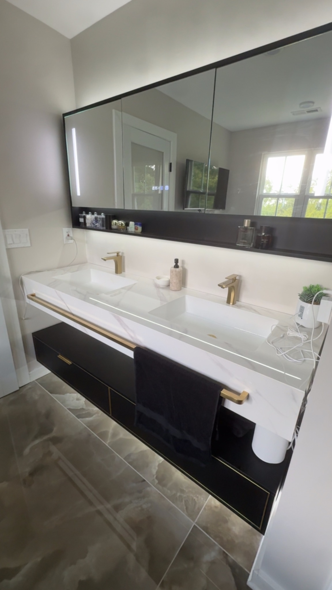 Custom double vanity