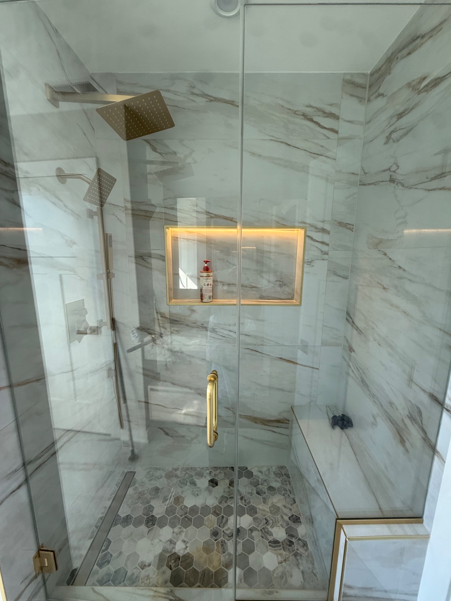 Marble shower renovation
